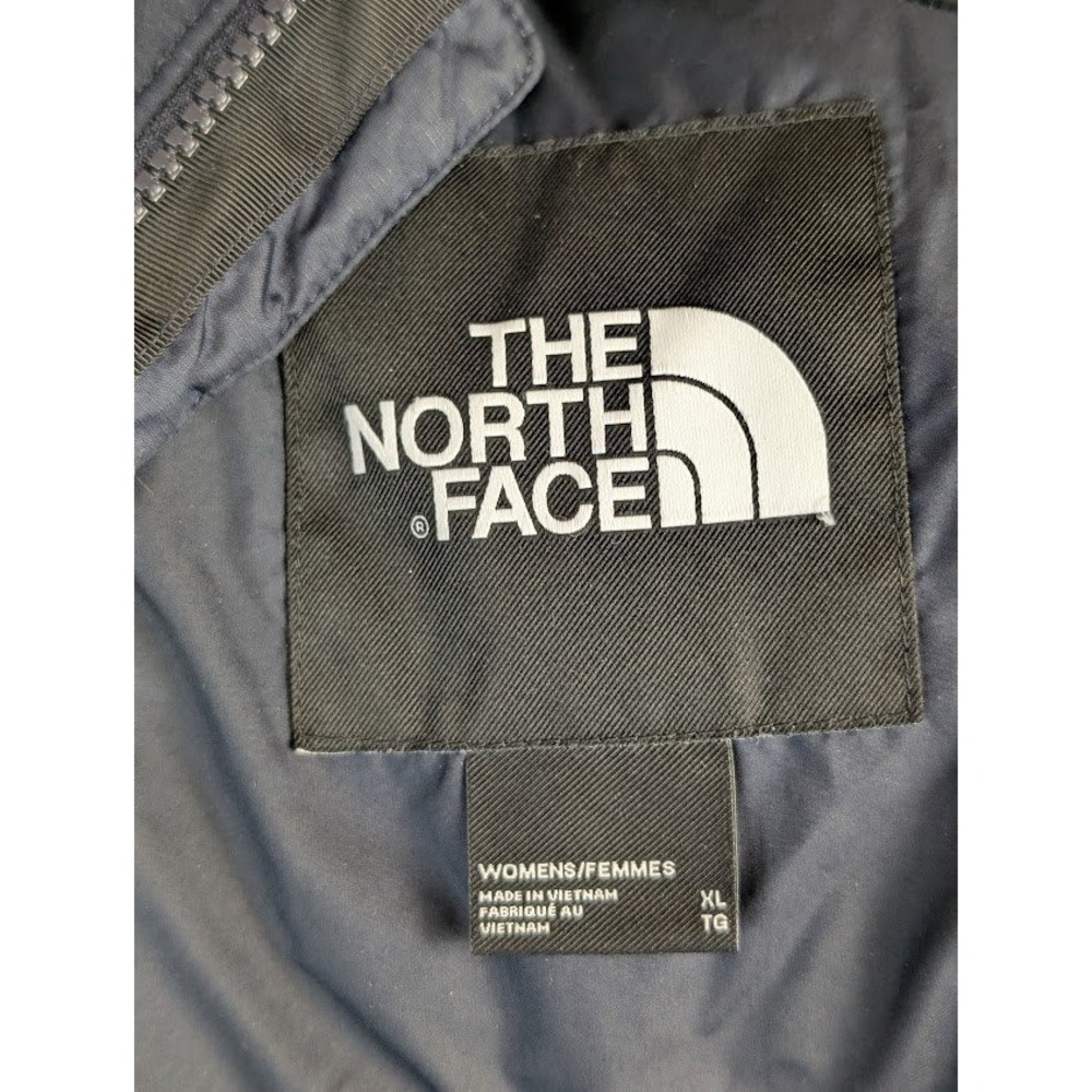 The North Face Nuptse 600 Fill Down Puffer Jacket Women's XL Dark Navy Hooded - Picture 6 of 16